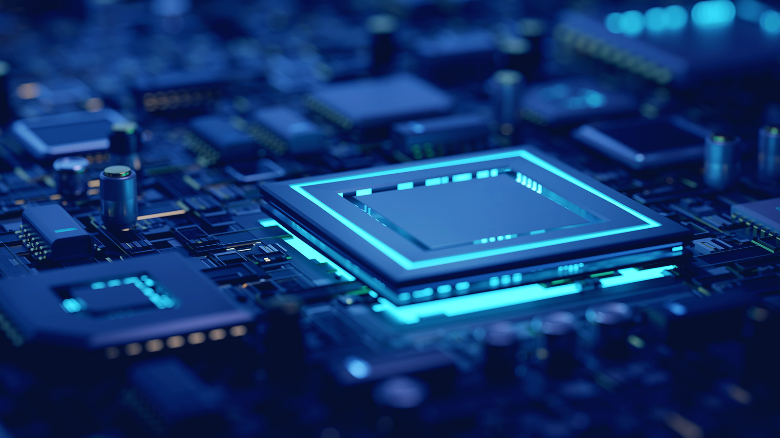 Technology Industry Thumbnail Graphic: abstract of computer chip for technology industry