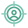 Graphic: abstract icon of person in target